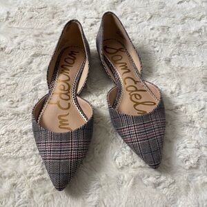 Sam Edelman Women's Size 7.5 Multicolor Plaid Pointy Rodney D'Orsay Flats
